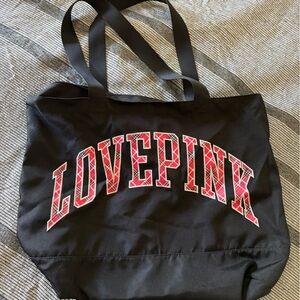 PINK Victoria's Secret Black Tote with Red Accents